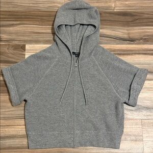 RLX Ralph Lauren Cashmere Hoodie Ribbed Sweater Grey Women’s Sz. L Zip S/S